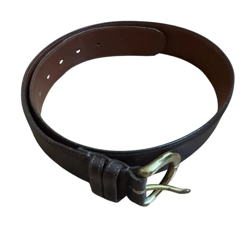 Coach Brown Leather Belt with Silver Buckle